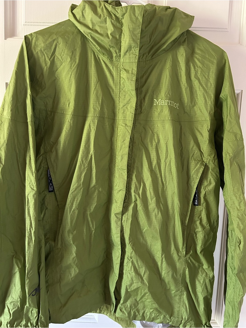 Marmot Lime Green Hooded Rain Jacket size Medium